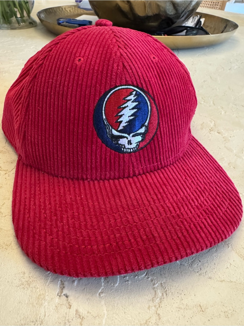Grateful Dead Red Corduroy Snapback Hat